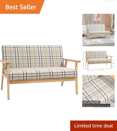 Elegant beige two seater sofa - elegant,