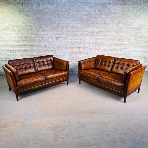 Pair vintage danish tan - pair, of