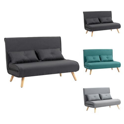 Two seater linen - linen-look, sofa