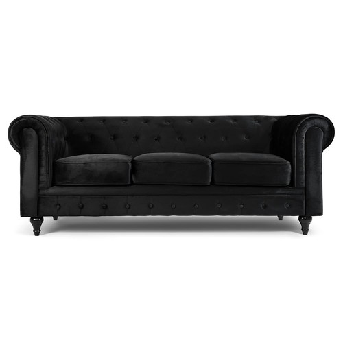 Chesterfield velvet sofa black - chesterfield,