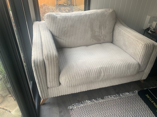 Beige two seater sofa - beige,