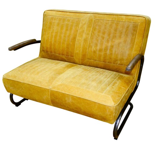 Two seater leather sofa - two,