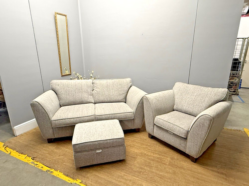Modern grey fabric two - two, seater
