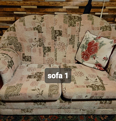 Two seater fabric sofas - fabric,